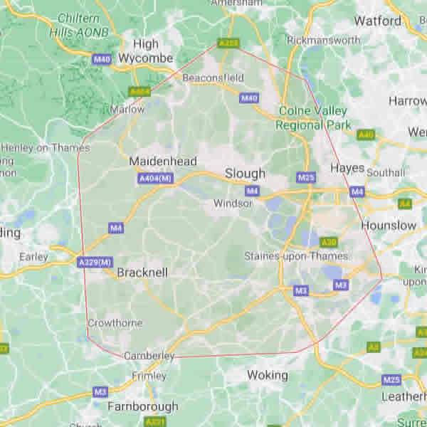 map of areas covered by INSX Pest Control